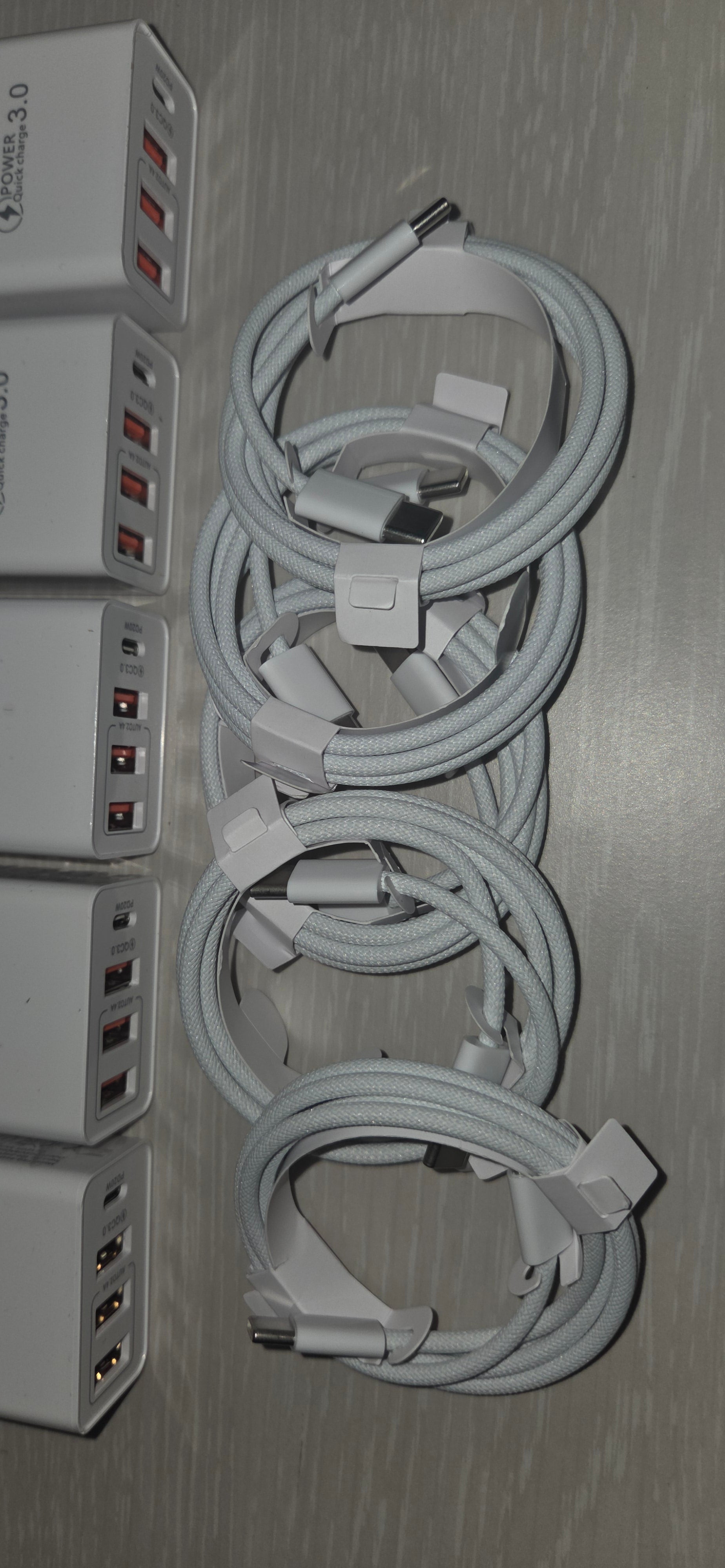 Lotto Stock 5x Caricabatteria 48W + 5x Cavo USB