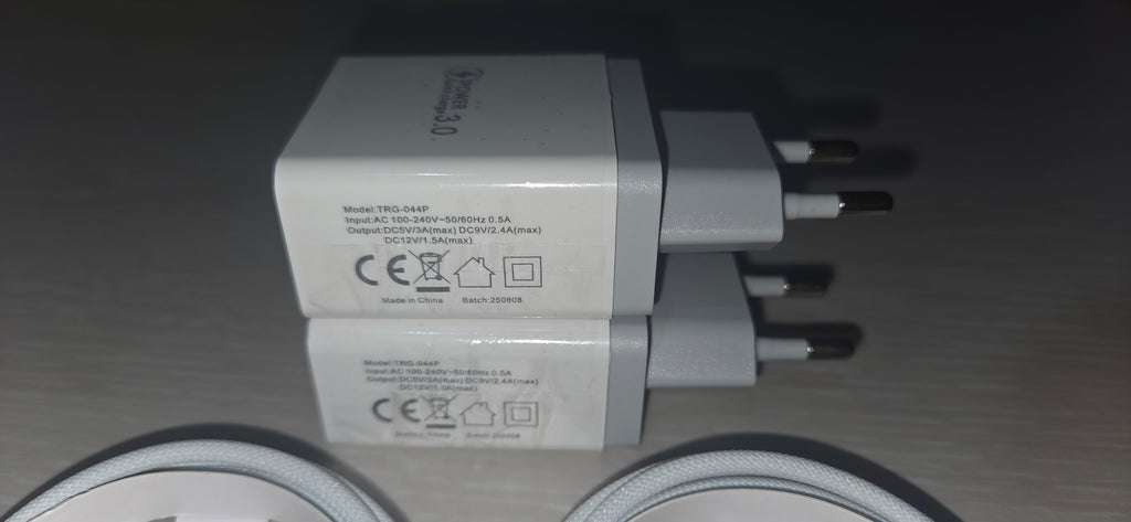 2x Kit Caricabatterie 48W 4 Porte USB Type-A/C + 2x Cavo USB Type-C > Type-C