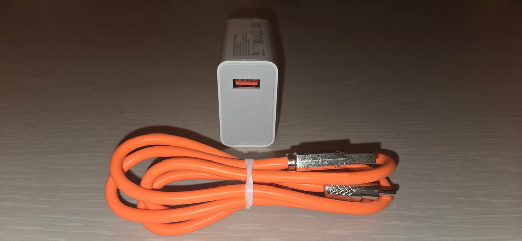 POWER-KIT FAMIGLIA 5X CARICATORI ULTRA-RAPIDI 67W + 5X CAVI RINFORZATI ARANCIONI