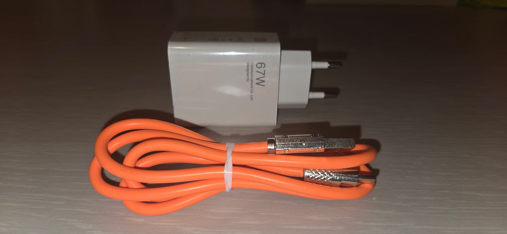 POWER-KIT FAMIGLIA 5X CARICATORI ULTRA-RAPIDI 67W + 5X CAVI RINFORZATI ARANCIONI